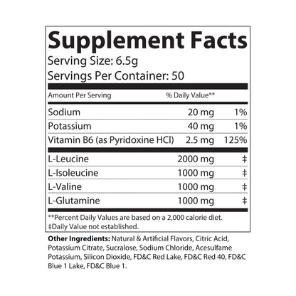 BCAA Supplement, Grape (325g, 11.46oz, 50 servings)